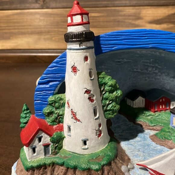 Ceramic Lighthouse On the Water Scene Night Light - Picture 2 of 11